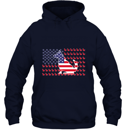 American Flag Dogs Lovers Shirt Hoodie Navy