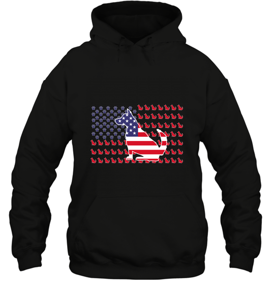 American Flag Dogs Lovers Shirt Hoodie Black