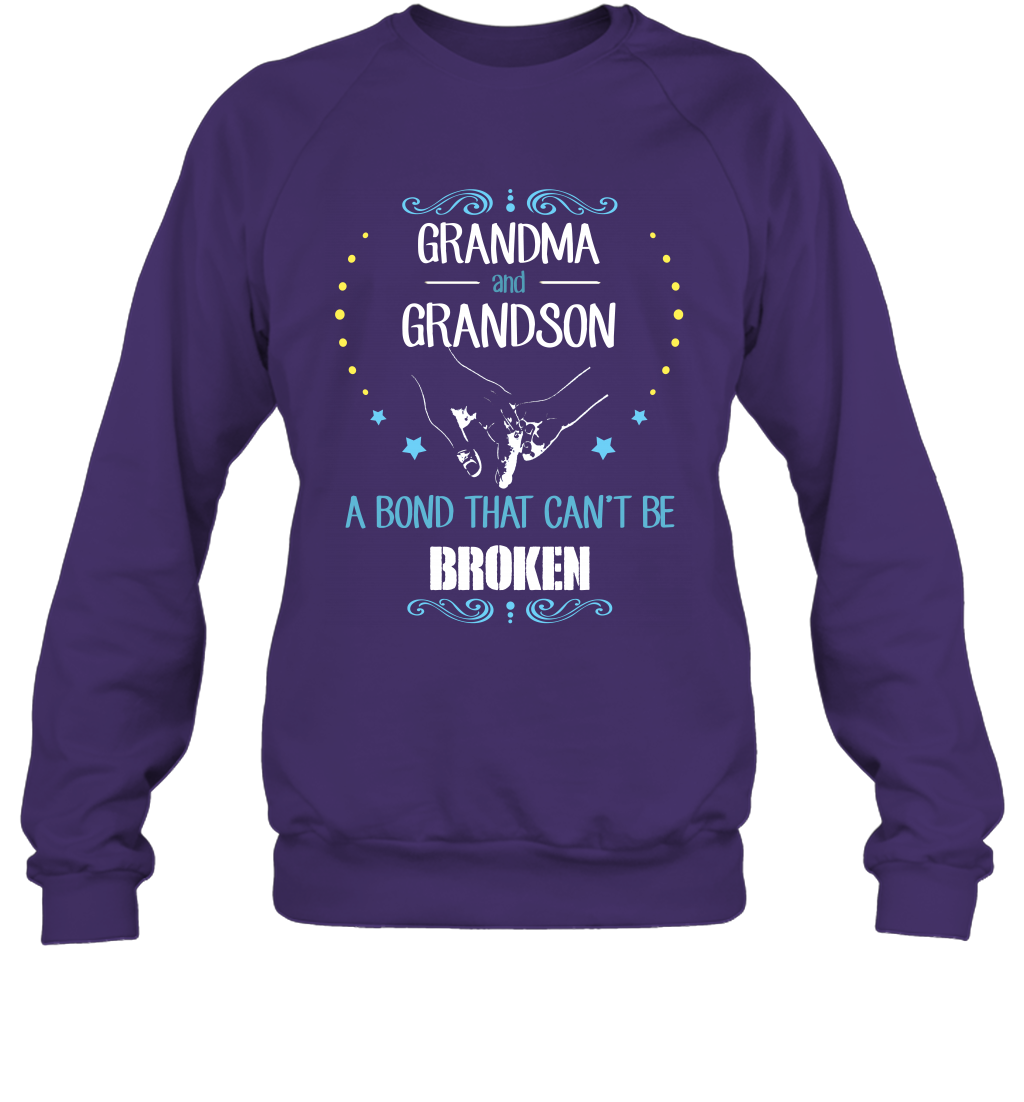Grandma And Grandson A Bond Cant Be Broken Shirt Sweatshirt Sweatshirt Purple