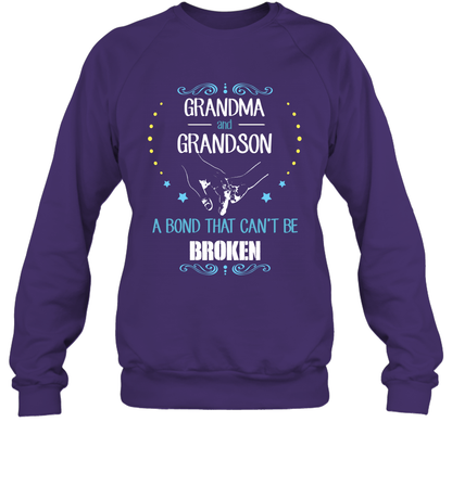 Grandma And Grandson A Bond Cant Be Broken Shirt Sweatshirt Sweatshirt Purple