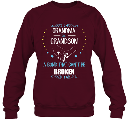 Grandma And Grandson A Bond Cant Be Broken Shirt Sweatshirt Sweatshirt Maroon