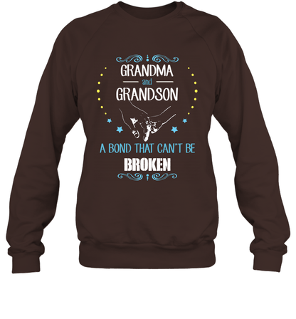 Grandma And Grandson A Bond Cant Be Broken Shirt Sweatshirt Sweatshirt Dark Chocolate