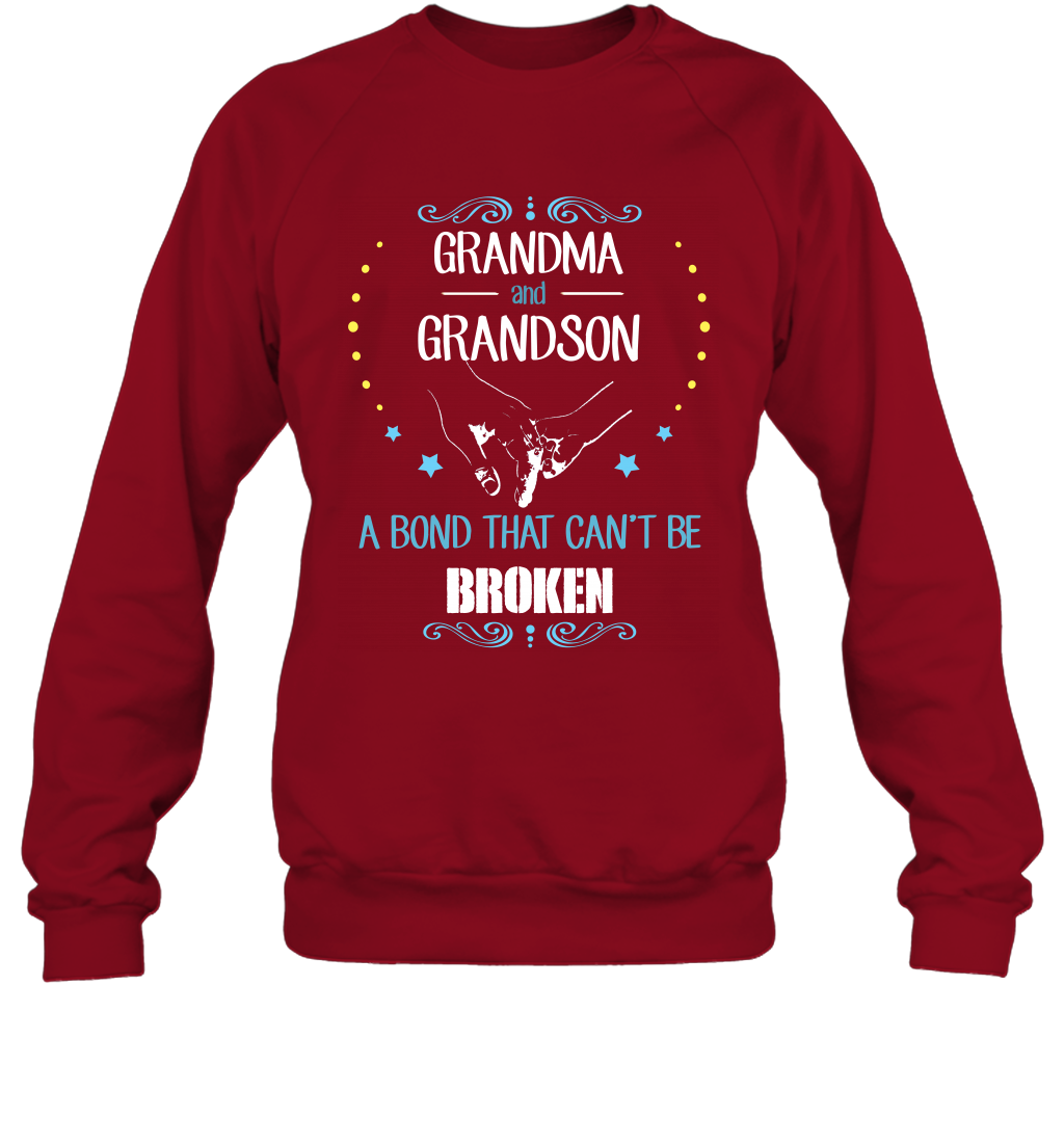Grandma And Grandson A Bond Cant Be Broken Shirt Sweatshirt Sweatshirt Cardinal Red