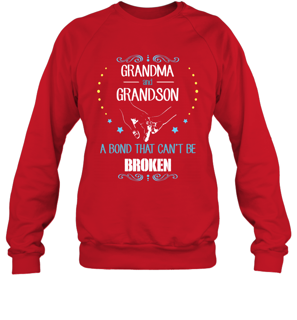 Grandma And Grandson A Bond Cant Be Broken Shirt Sweatshirt Sweatshirt Red