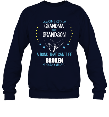 Grandma And Grandson A Bond Cant Be Broken Shirt Sweatshirt Sweatshirt Navy