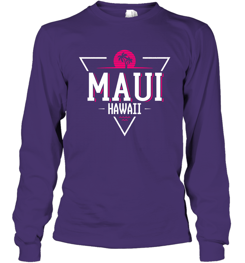 Maui Hawaii Summer Shirt Long Sleeve T-Shirt Long Sleeve T-Shirt Purple