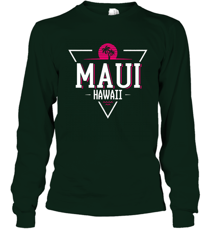 Maui Hawaii Summer Shirt Long Sleeve T-Shirt Long Sleeve T-Shirt Forest Green
