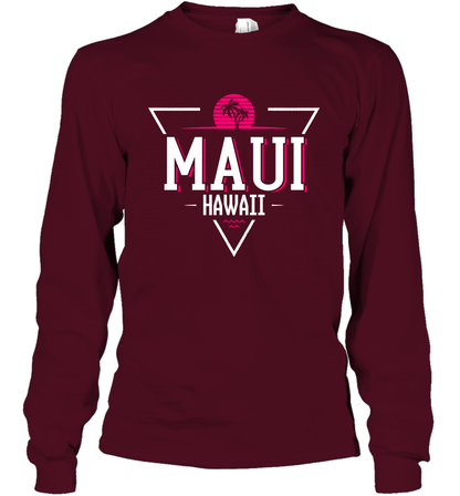 Maui Hawaii Summer Shirt Long Sleeve T-Shirt Long Sleeve T-Shirt Maroon