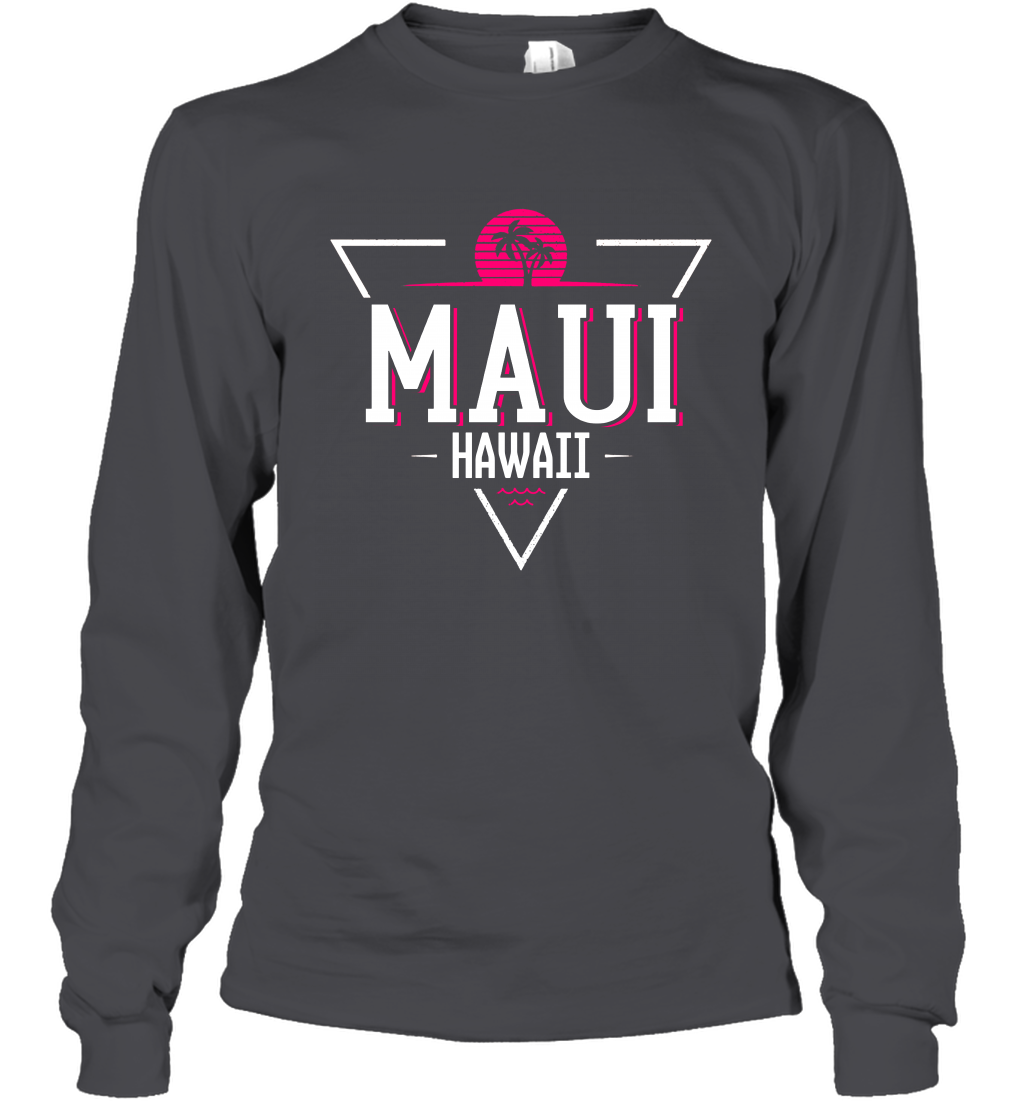Maui Hawaii Summer Shirt Long Sleeve T-Shirt Long Sleeve T-Shirt Dark Heather