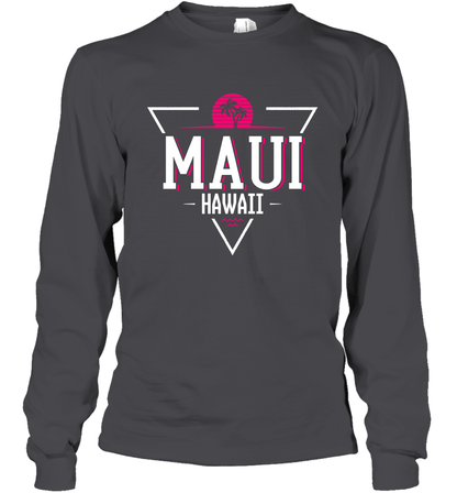 Maui Hawaii Summer Shirt Long Sleeve T-Shirt Long Sleeve T-Shirt Dark Heather