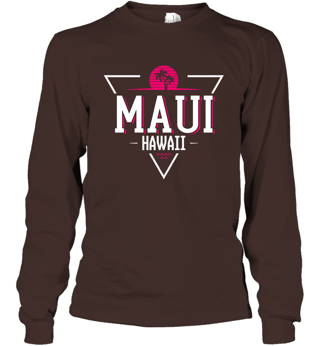 Maui Hawaii Summer Shirt Long Sleeve T-Shirt Long Sleeve T-Shirt Dark Chocolate
