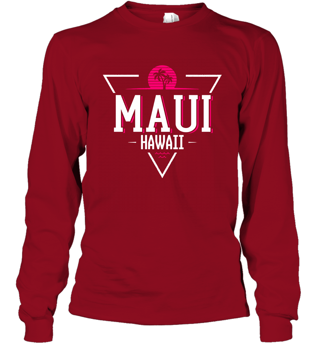 Maui Hawaii Summer Shirt Long Sleeve T-Shirt Long Sleeve T-Shirt Cardinal Red