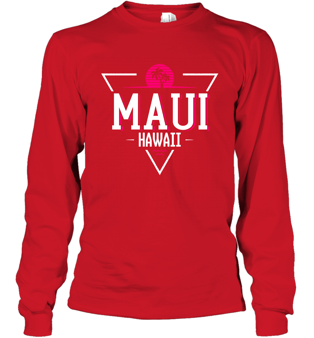 Maui Hawaii Summer Shirt Long Sleeve T-Shirt Long Sleeve T-Shirt Red