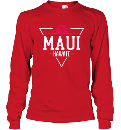 Maui Hawaii Summer Shirt Long Sleeve T-Shirt Long Sleeve T-Shirt Red