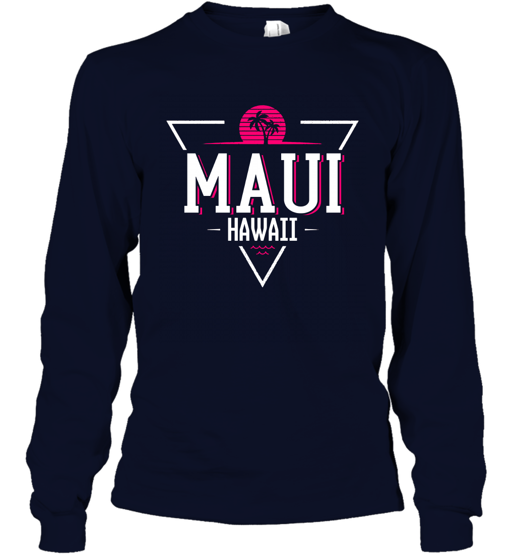 Maui Hawaii Summer Shirt Long Sleeve T-Shirt Long Sleeve T-Shirt Navy