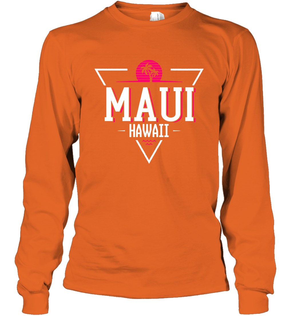 Maui Hawaii Summer Shirt Long Sleeve T-Shirt Long Sleeve T-Shirt Orange