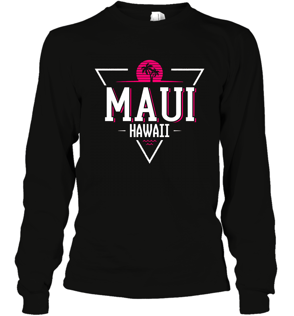 Maui Hawaii Summer Shirt Long Sleeve T-Shirt Long Sleeve T-Shirt Black