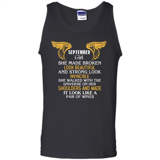 September Girl She Made Broken Look Beautiful T-shirt Black