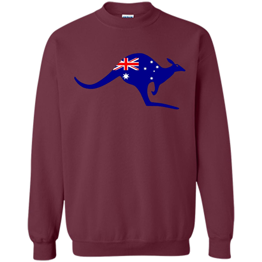 Australian Flag Kangaroo T-shirt Australia Vacation T-shirt Maroon
