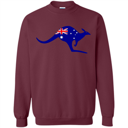 Australian Flag Kangaroo T-shirt Australia Vacation T-shirt Maroon