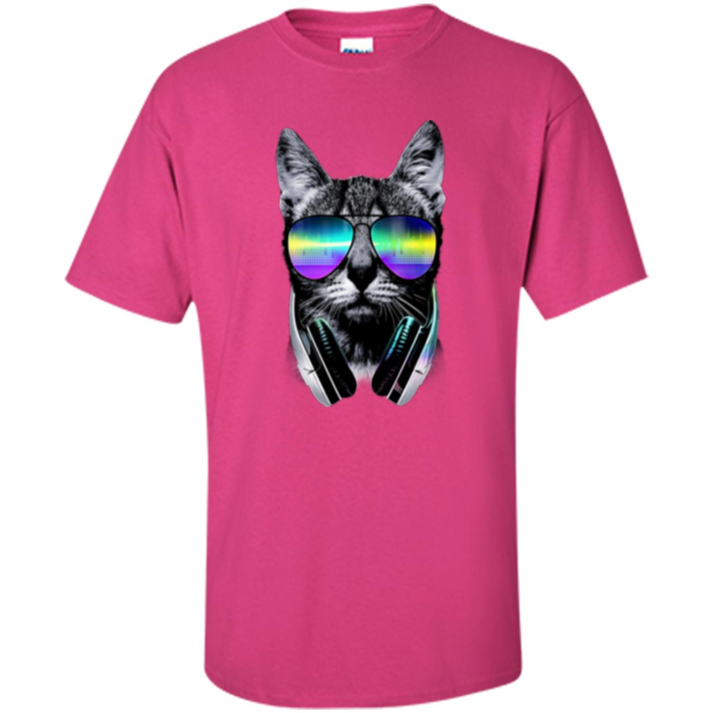 Music Lover Cat T-shirt Heliconia