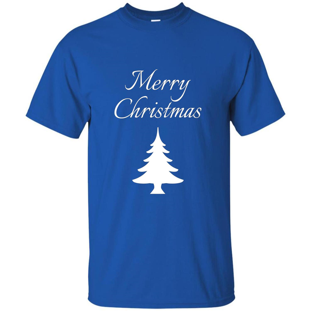 Merry Christmas Xmas Tree T-Shirt Royal