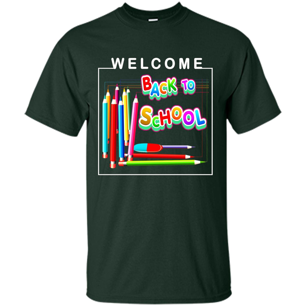 Welcome Back to School T-shirt School Day T-shirt Forest Green