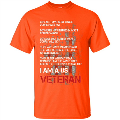 Military T-shirt I Am A Us Veteran T-shirt Orange