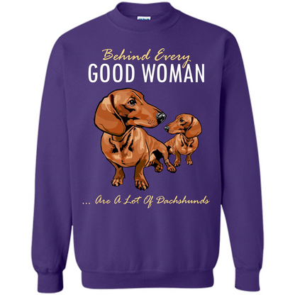 Dachshunds T-shirt Behind Every Good Woman T-shirt Orange