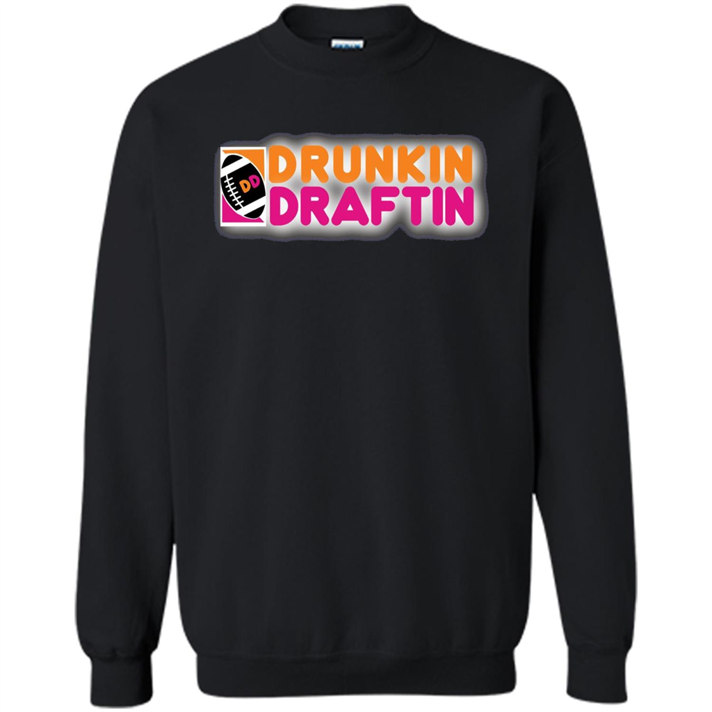 Drunkin' Draftin' T-shirt Funny Fantasy Football Draft T-shirt Black