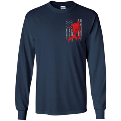 Bowling Man T-shirt - American Flag Bowling T-shirt Navy