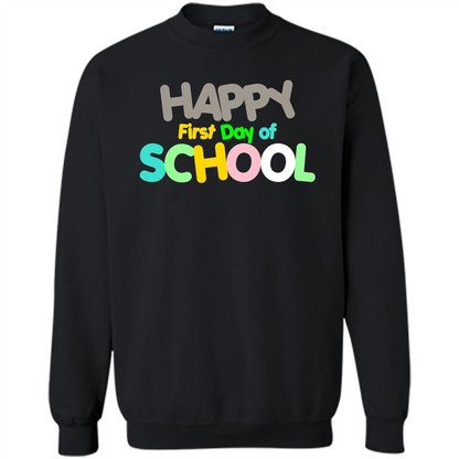Happy First Day of School Colorful T-shirt Black