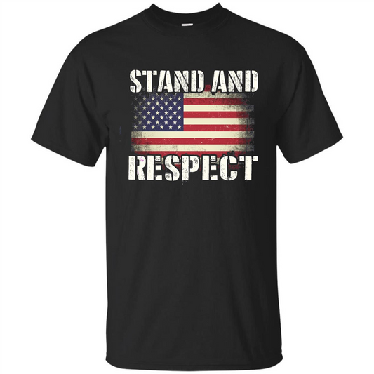 Military T-shirt Stand And Respect Black