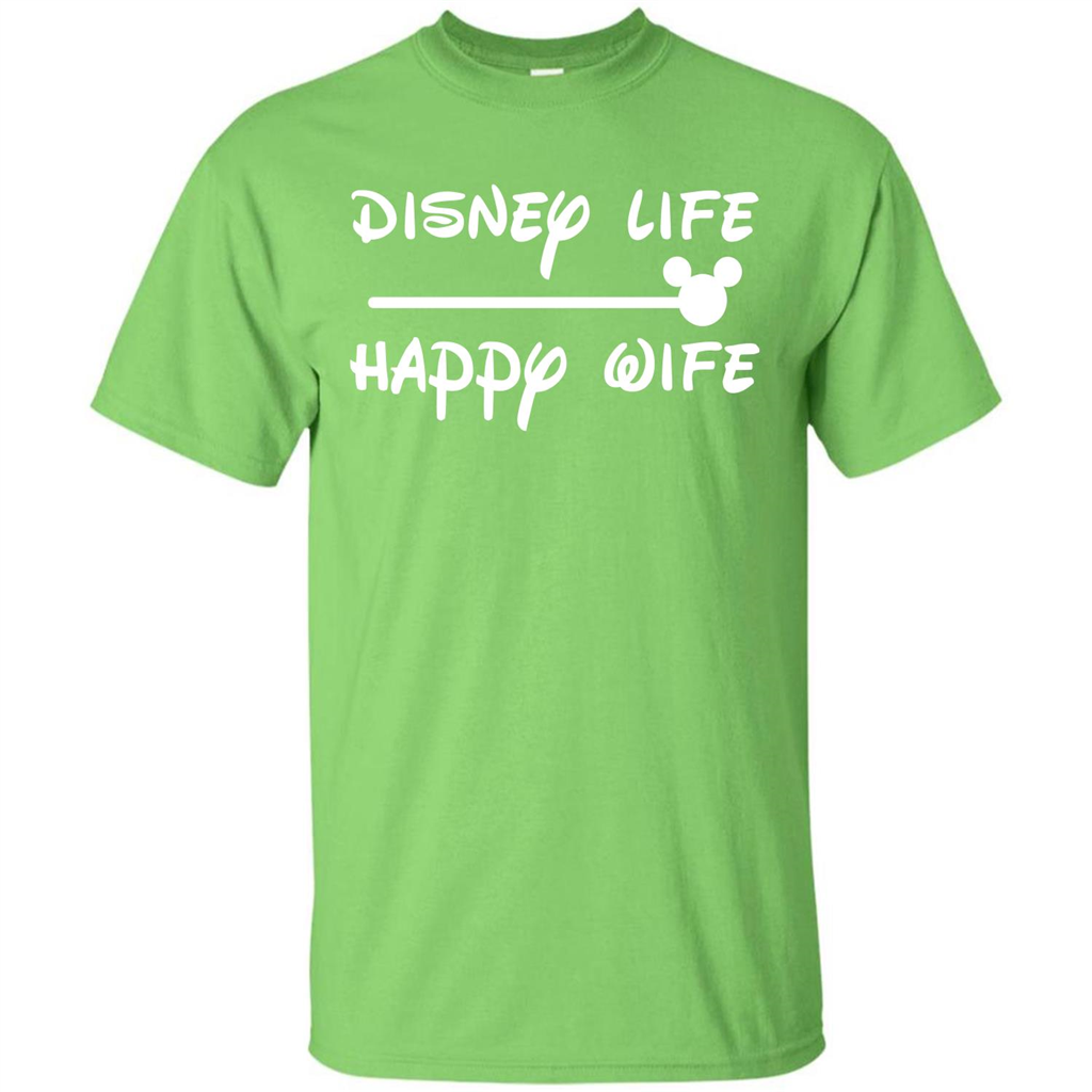 Wife T-shirt Disney Life Happy Wife T-shirt Lime