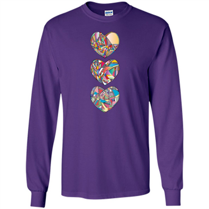 Hearts T-shirt Purple