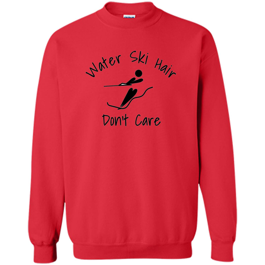 Water Ski Messy Hair Don't Care T-shirt Red