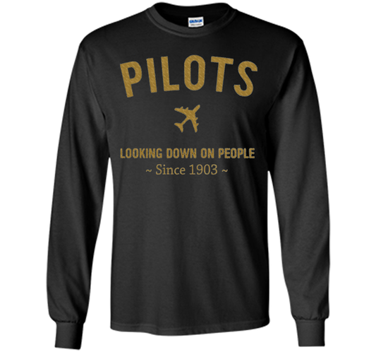 Pilots Looking Down On People Since 1903 T-shirt Black