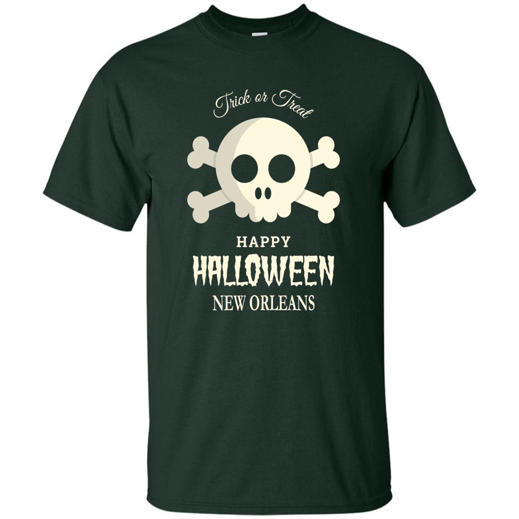 Halloween Trick or Treat Happy Halloween New Orleans T-shirt Forest Green