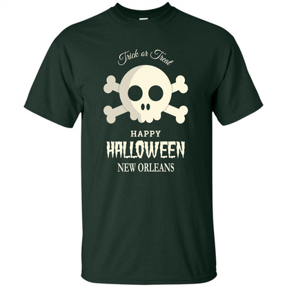 Halloween Trick or Treat Happy Halloween New Orleans T-shirt Forest Green