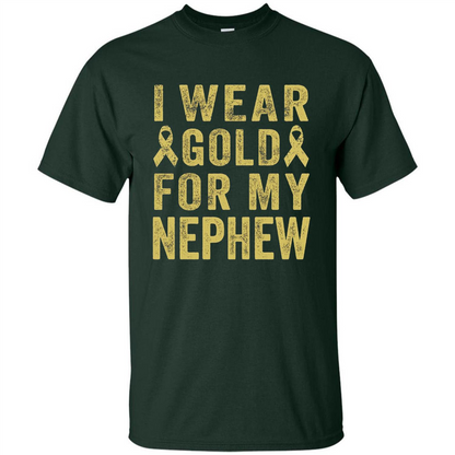I Wear Gold For My Nephew T-shirt Forest Green