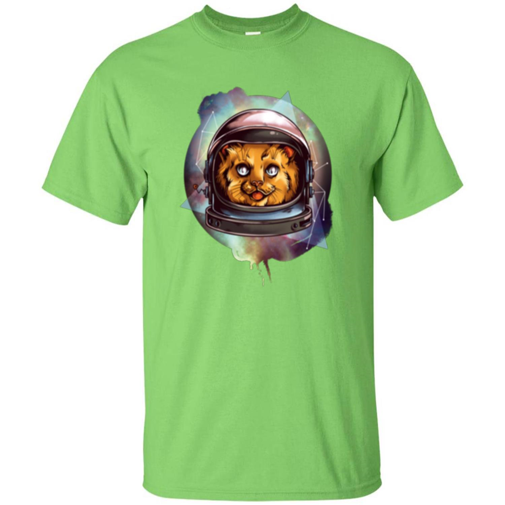 Space Kitty T-shirt Lime