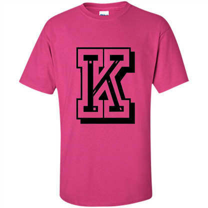 Letter K Initial T-Shirt for Names or Spelling Words Heliconia