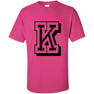 Letter K Initial T-Shirt for Names or Spelling Words