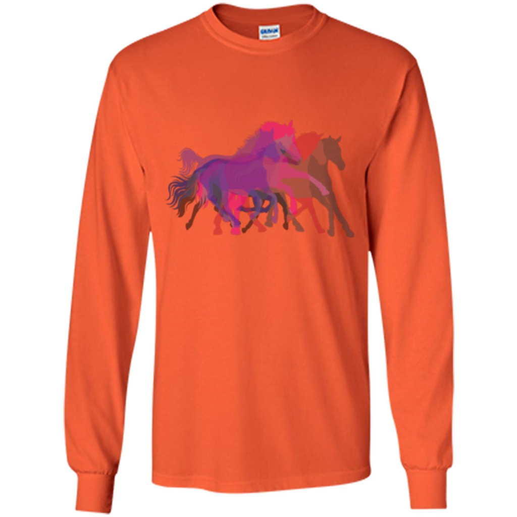 Beautiful Shadow Horses T-shirt Orange