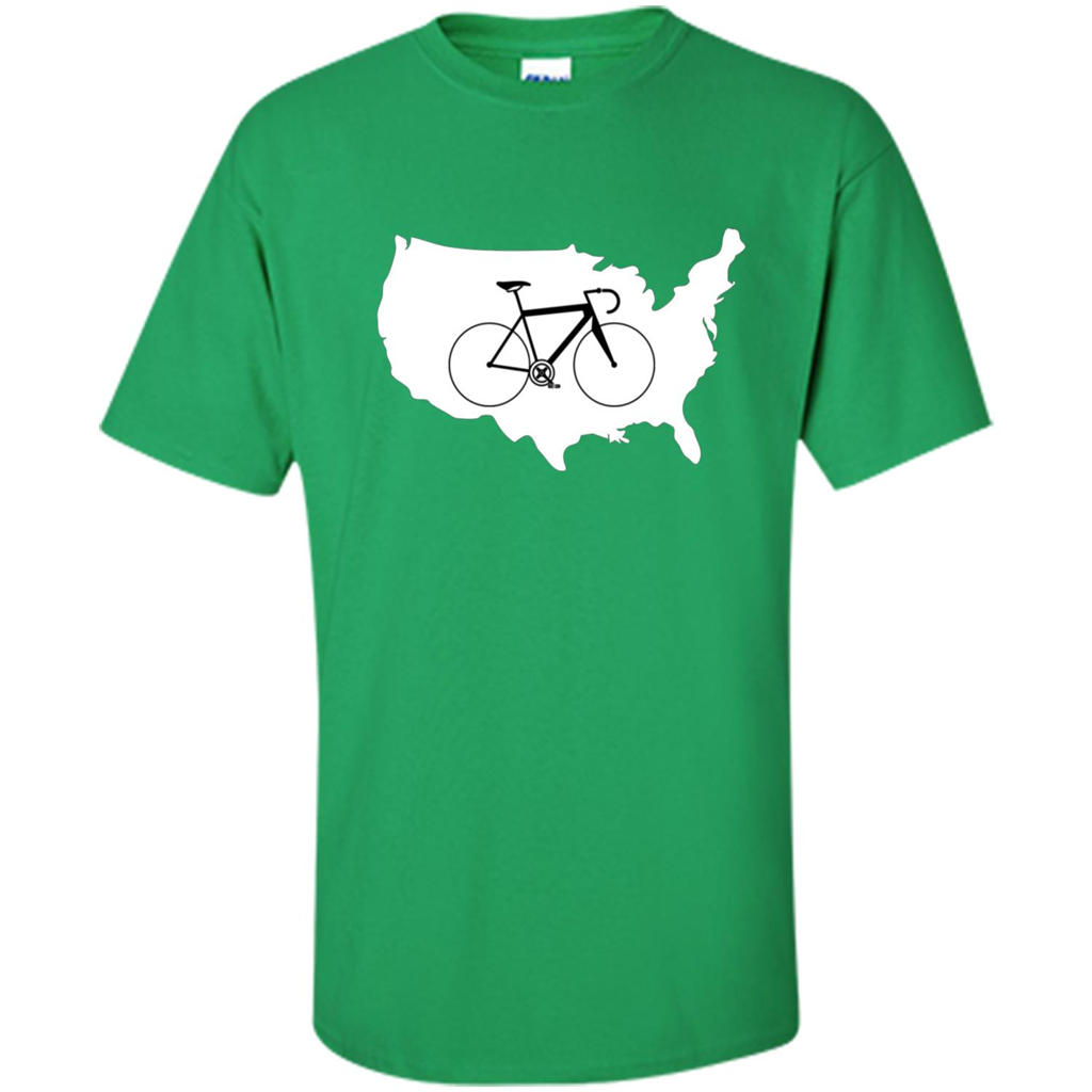 Bicycle America T-shirt USA States Road Bike Irish Green