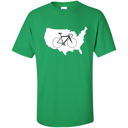 Bicycle America T-shirt USA States Road Bike Irish Green