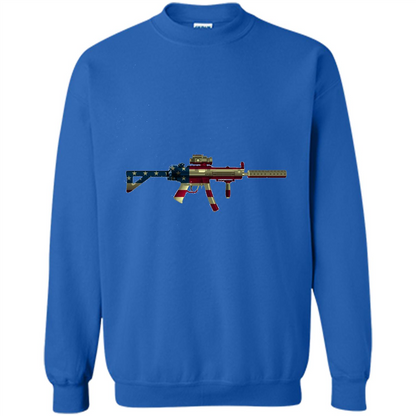 Assault Rifle Gun Flag Red White And Blue Gun T-shirt Royal