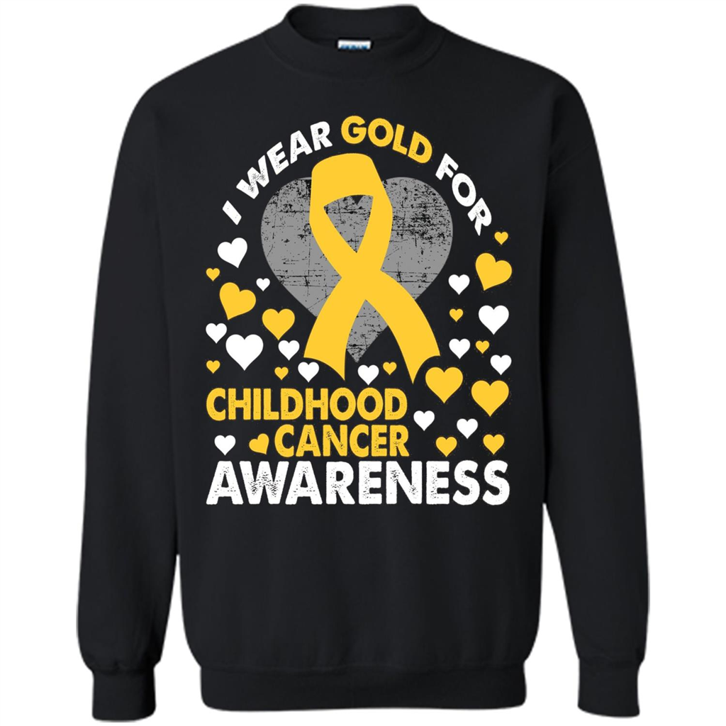 I Wear Gold For Childhood Cancer Awareness T-shirt Black