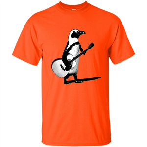 Funny Penguin T-shirt Penguin Plays Guitar