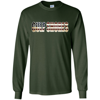 American T-shirt Straight Outta Gulf Shores US Flag Patriotic T-shirt Forest Green